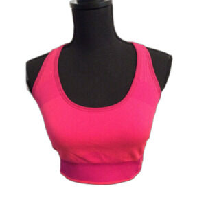 Puma Dark Pink Sports Workout Racer Back Crop Top Size XL